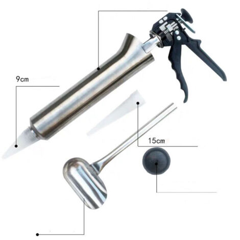 Ahlsen Pistolet à Joints En Acier Inoxydable pour Pointes de Calfeutrage - Outil pour Briques Et Carrelages - Outil de Bricolage