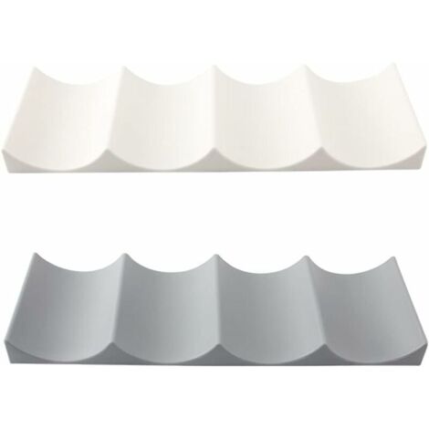Porte-bouteille frigo empilable 2 pièces – Rangement en polypropylène pour bouteilles jusqu'à 7,3 cm – Couleur blanche et grise – Dimensions 29,3 x 10 x 2 cm (1/5)