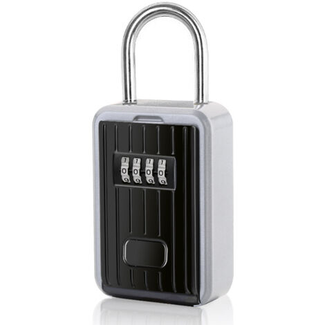 Ahlsen Boite à Clé Sécurisée Montage Mural Boite a Clef avec Code Numérique à 4 Chiffres, Extra Grande Lock Box Coffre a Clefs Exterieur avec Anse (Noir) (1/5)