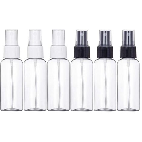 Ahlsen 6 pièces de flacon pulvérisateur vide de 100 ml Flacon pulvérisateur vide Pulvérisateur atomiseur en plastique réutilisable,blancx3,noirx3 (1/5)