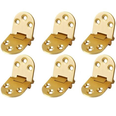 Ahlsen 6pcs Plat Porte Cabinet pliable Charnières Tanble,Table machine coudrecharnière Flip pliable Alliage zinc,Flip Top Charnière avec,gold