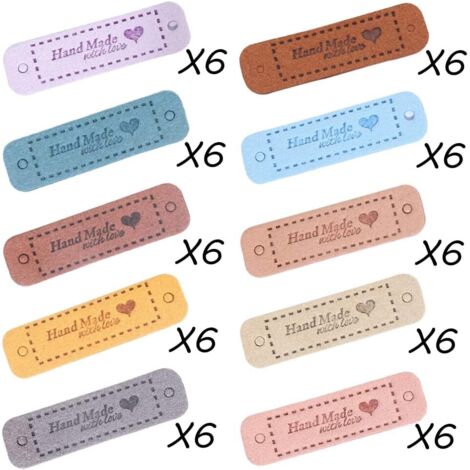 30 étiquettes En Cuir Fait Main – Multi-couleurs – Pour Scrapbooking, Couture, Artisanat