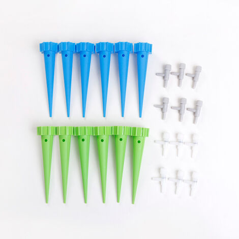 Ahlsen 12pcs Goutte à Goutte Bouteille Irrigation Goutte à Goutte Bouteille Arroseur Automatique Plantes Arrosage Goutte a Goutte avec Vannes pour Jardin Maison Intérieur Extérieur Pot de Fleur (1/5)