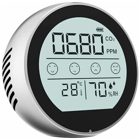 Ahlsen CO2 compteur de dioxyde de carbone humidité température outil de détection polyvalent bureau à domicile intelligent intérieur extérieur haute précisions moniteur de qualité de l'air (1/5)