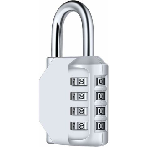 Ahlsen 4-Digit Cadenas à Combinaison, Diyife Serrure Combinée Imperméabiliser, Métal étanche et Fermoir Combiné en Acier Plaqué pour L'école, Casier, Boîte à outils, Clôture, Armoires - Argent
