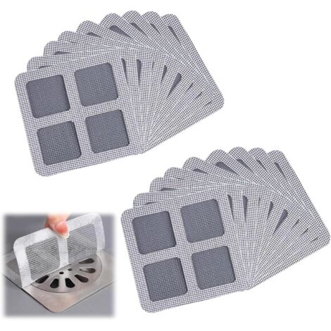 AHLSEN Lot de 20 filtres jetables pour bonde de douche - Autocollant pour évacuation de cheveux - Pour salle de bain, buanderie, baignoire et cuisine (10 cm x 10 m) (1/5)