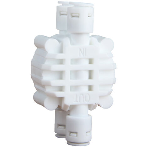 Ahlsen 2 Pcs 1/4 inch 4 Voies Auto Shut Off Valve, Pousser Les raccords pour Le Système De Filtre À Eau Osmose Inverse (1/5)