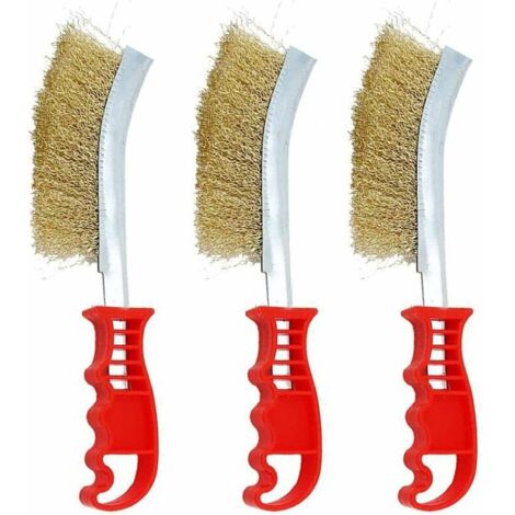 Jeu de Brosses Métalliques, 9 Pièces Brosses Métalliques Manuelles Brosse Antirouille, Brosse en Métal Dur Ensemble de Brosse Métallique en Laiton pour Nettoyage de Soudure et de Rouille (1/4)
