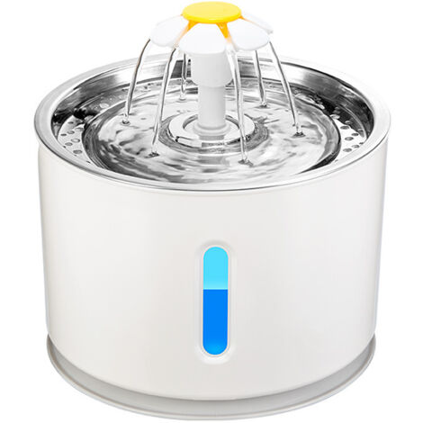 Ahlsen Fontaine pour chat, distributeur d'eau pour chat avec fenêtre de niveau d'eau, fontaine d'eau pour chat 2,4 L en acier inoxydable (1/4)