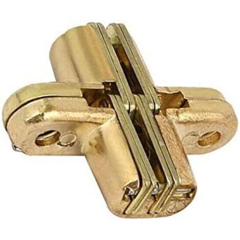 Ahlsen Charnière cachée, 1 charnière invisible 180 degrés en alliage de zinc doré invisible de porte en croix (1/5)