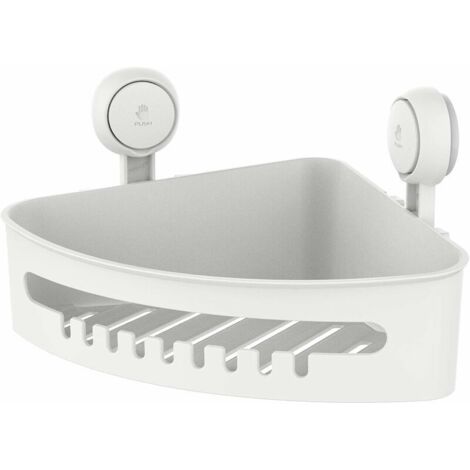 Ahlsen Support de douche d'angle à ventouse SANS perçage Étagère de douche amovible pour salle de bain Robuste capacité maximale de 22 lb Organisateur de caddie Étanche et résistant à l'huile Support