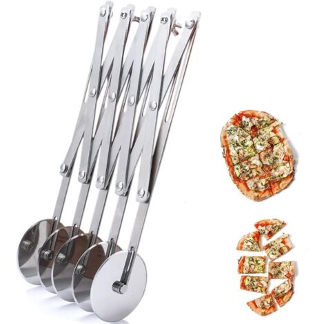 Ahlsen Roulette à Pizza à 5 Roues Diviseur De PâTe En Acier Inoxydable, Trancheuse à Pizza, Coupe-PâTe à Biscuits, Couteau à PâTisserie,PâTisserie GâTeau De Cuisson Pizza Cutter (1/5)