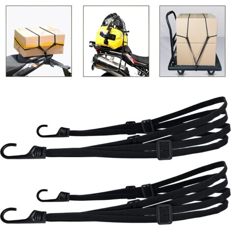 AHLSEN 2 Pièces Tendeurs Elastique avec Crochets, étendeur vélo, Sangle élastique Moto, Sangle Bagage, Sangle de Casque, Tendeurs Elastique Noir, Sangle Moto etc (90 cm, 2 Pièces) (1/4)