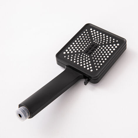 Ahlsen Pommeau de Douche Massant de Pulvérisation, Douche Carrée, Grande Douche à économie d'eau à Haute Pression(Noire)