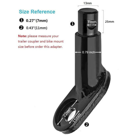 Adaptateur / Connecteur D'attache-remorque Pour Vélo – Noir, Acier – Universel