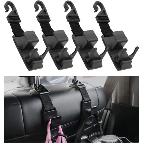 AHLSEN 4 Pièces Siège Arrière De Voiture Crochets, Crochet De Suspension Pour Appui-Tête De Siège Arrière De Voiture, Crochets Rangement Pour Siège Arrière Voiture, Accessoires D'intérieur Véhicules (1/5)