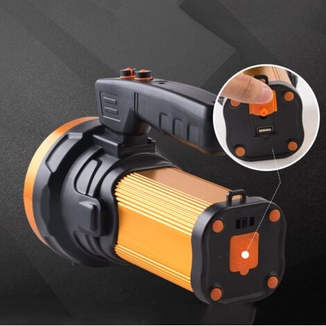 Lampe Torche Led Ultra Puissante Rechargeable Usb Longue Portée Lampe De Poche 6000 Lumens