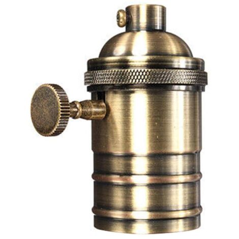 Ahlsen Douille d'ampoule rétro E26/E27 en cuivre antique avec interrupteur marche/arrêt à vis ES en laiton (1/5)
