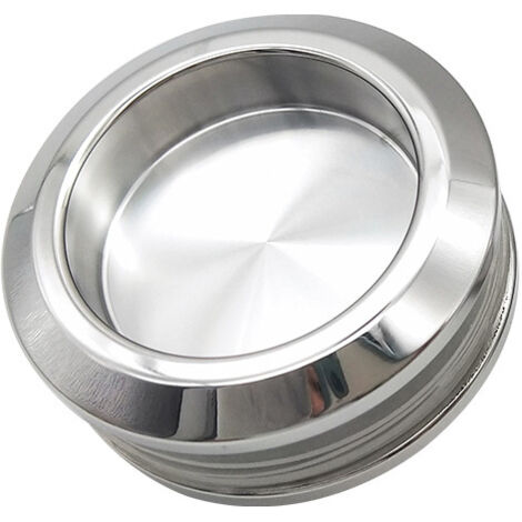 Ahlsen Poignées de Porte Coulissantes, Poignée Ronde de Porte, Design Encastré, Style Minimaliste, Poignées en Acier Inoxydable pour Portes de Chambre, Portes Coulissantes, Armoires, Tiroirs (1/5)