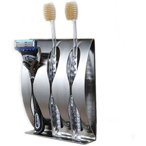 Ahlsen Porte-Brosse à Dents Auto-AdhéSif, Mural en Acier Inoxydable pour Salle De Bain Porte-Brosse à Dents Montage Mural PâTe de Support Durable pour Cuisine, sans PerçAge (3 Trous) (1/5)