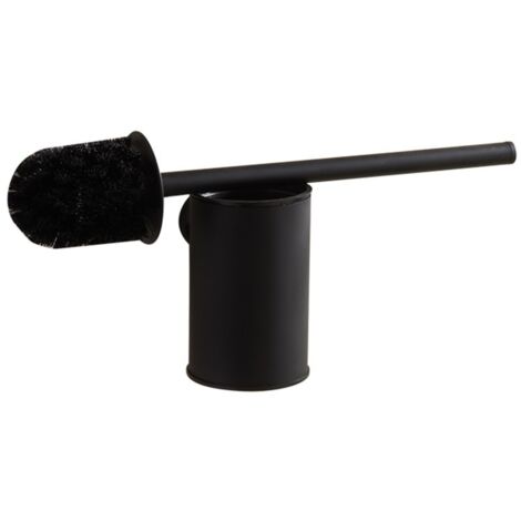 Ahlsen WC Suspendu Noir Support Mural Brosse WC Brosse WC Brosse de Toilette Brosse Toilette Noir 304 en Acier Inoxydable (1/5)