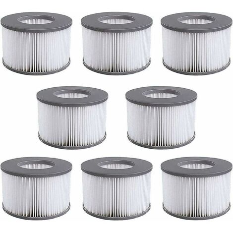Ahlsen Cartouche Filtrante De Remplacement Pour Filtre À Remous Mspa, Filtre À Eau De Remplacement Pour Sous-Marins Chauds Et Spa, Pour Piscines Gonflables - Modèle De Filtre À Eau (8 Pièces) (1/5)