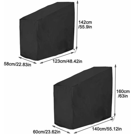 NUZAMAS Housse Protection Vélo D'Appartement 140x60x160 Cm - Imperméable Oxford 210D, Intérieur/Extérieur, Noir