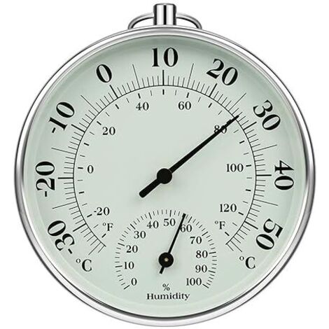 Ahlsen Thermomètre d'intérieur et d'extérieur 10 cm avec thermomètre d'humidité à l'intérieur et à l'extérieur Température de l'air pour moniteur climatisation Humidity Thermomètre Gauge Indicateurs (1/5)