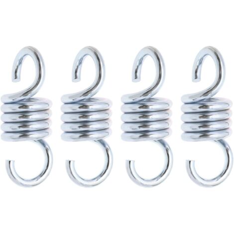 Ahlsen 4pcs Suspension Ressort Crochet Remplacement en Métal Swing Ressort Crochets Suspendus Ressort Crochets Accessoires de Jardin pour Suspension Chaise Hamac, Argent (1/5)