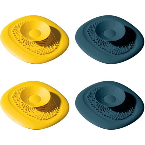 Ahlsen 4 Bouchons Evier Cuisine, Bouchon Baignoire Universel en Silicone Bouchon de Filtre Accessoires de pour Le Bain pour Cuisine Salle de Bain