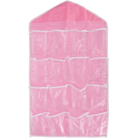 Ahlsen Rangement derrière la Porte – Placard Mural Suspendu au-Dessus de la Porte, Sac de Rangement, étagères suspendues en Polyester, Poche pour Chambre à Coucher, Salon (Pink)