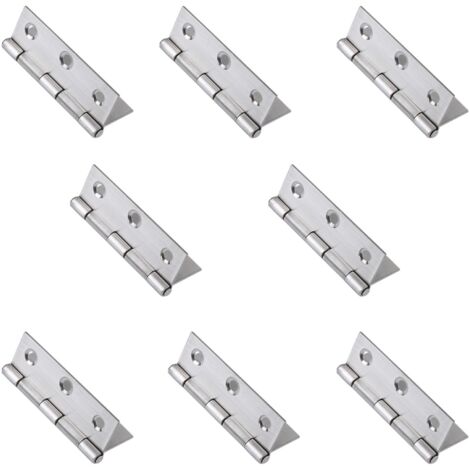 Ahlsen 8 Charnières Pliables en Acier Inoxydable pour Portes, Fenêtres, Armoires - Charniere 75 x 50 x 1.5mm (1/5)