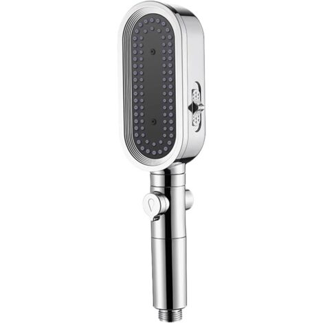 Ahlsen Pommeau de douche haute pression, robinet de douche à main réglable à 3 modes, accessoires de salle de bain, argent