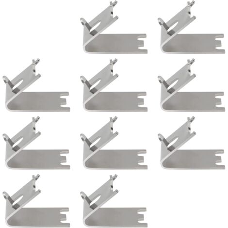 Ahlsen – Clips d'étagère de réfrigérateur en acier inoxydable – Lot de 10 crochets 28mm x 23mm – Conception à fossettes pour pilastres fendus