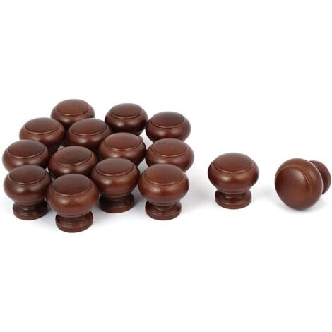 Ahlsen sourcing map Maison Cabinet Tiroir 27mmx24mm Bois Bois Poignée Saisir Poignée Foncé Rouge Marron pour Commode Tiroir Armoire 15pcs (1/5)