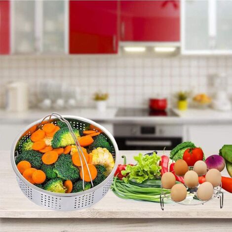 Panier Vapeur PP Blanc Pour Cuiseur Riz / Pressure Cooker – Diamètre 18,8 Cm, Accessoire Cuisson Vapeur Viande, Légumes, Dim Sum, Boulettes