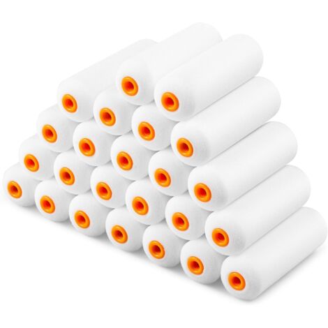 AHLSEN Lot de 24 mini housses de rouleau de peinture en mousse haute densité de 10,2 cm, s'adaptent à toutes les surfaces planes, y compris les armoires de cuisine, les portes, les tables, etc.