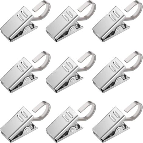 Ahlsen 60 crochet de clip en acier inoxydable, anneau de clip de tringle à rideau, clip de rideau, crochet d'anneau de rideau, 0.3 mm