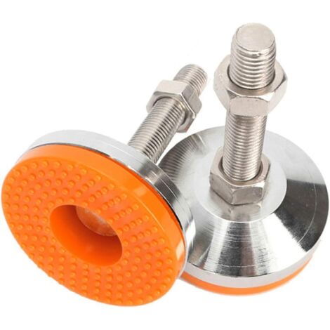 Ahlsen 2pcs Fileté M10 Meubles Heavy Duty Pieds Nivellement Réglables en Acier Niveleurs de Jambes pour Armoires et Tables Support de Pied de Vis Machine Base Dia.60mm (1/5)
