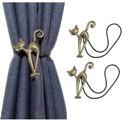 Ahlsen Embrasses de rideaux magnétiques Creative Cat Ensemble de 2 embrasses de rideaux Boucles de maintien de rideaux Embrasses de rideaux Embrasses de rideaux pour la maison, le bureau, l'hôtel, la 