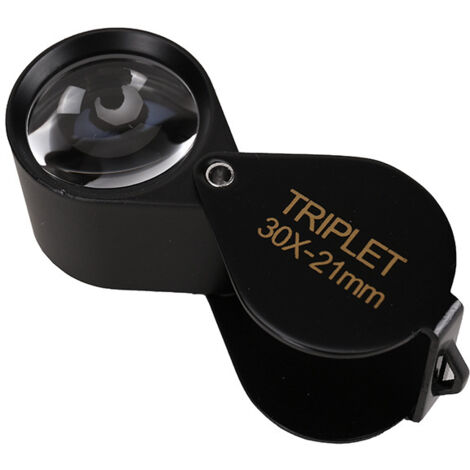 Ahlsen Loupe Bijoutier - Loupe Grossissante Verre 30 x 21 mm Lentille Oculaire - 30x Loupe de Poche - Pliable en Verre - Loupe de lecture