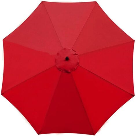 Ahlsen Tissu de rechange pour parapluie - Housse de rechange pour parasol - Anti-ultraviolet - Tissu de rechange pour parasol d'extérieur - Auvent de protection solaire de rechange (rouge, 2,7 m, 8) (1/3)