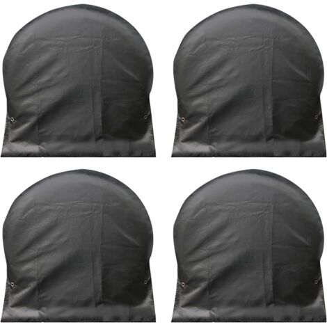 AHLSEN Lot de 4 housses de pneu imperméables et coupe-vent, compatible avec camping-car, VUS, camion, remorque, voiture, noir, en tissu Oxford et PVC, 68,6 - 81,3 cm, UV protection