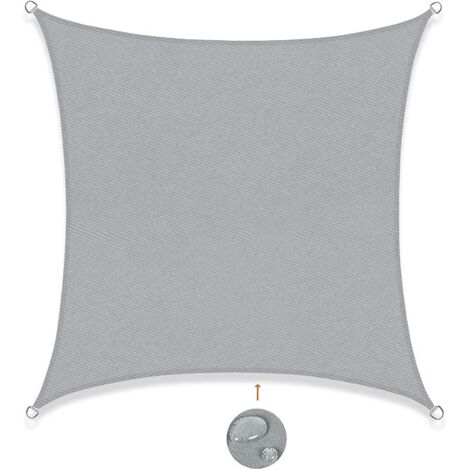 Ahlsen Voile d'ombrage Rectangulaire 2x2m Imperméable Toile Ombrage UV Protection pour Patio Jardin, Terrasse,Extérieur, Balcon,Gris Clair (1/5)