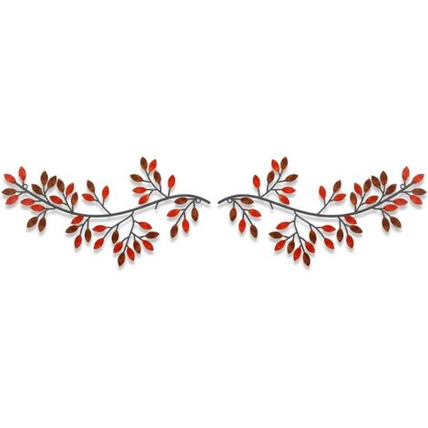 Ahlsen feuilles decoration murale metal, (2Pack) decoration murale decoration anniversaire décoration decoration chambre mariage accessoires intérieure salon maison tableau decoration murale salon (ro (1/5)