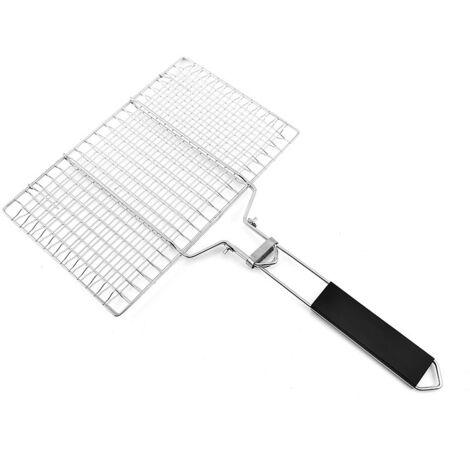 AHLSEN Panier à Rôtir à Poisson, Panier de Barbecue en Acier Inoxydable, Pliable, Portable, Accessoires Inoxydables Panier pour Barbecue