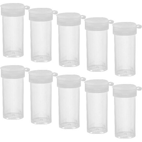 AHLSEN Lot de 10 mini salières en plastique, extra petites, salières en plastique avec couvercle pour les déplacements, les voyages, le camping (transparent) (1/4)