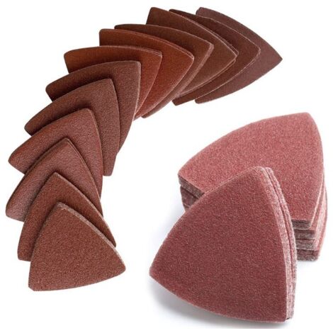 AHLSEN Lot de 140 patins de ponçage pour doigts - Papier abrasif pour ponceuse de détail - Pour tampons de ponçage oscillants multi-outils - Grain 40/60/80/100/120/180/240 pour plâtre en bois