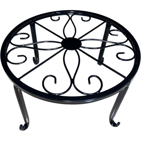 AHLSEN Support pour Plantes en Pot, [Lot de 1] Porte-Pots de Fleurs en Fer pour l'intérieur, Résistant à la Rouille, 9 Pouces Support de Jardin Durable en Métal - Noir (1/5)
