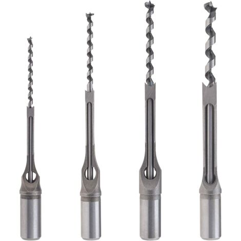 AHLSEN 4pcs Kit de Forets à Trou Carré pour Travail du Bois, Ensemble de Ciseaux à Mortaiser en Bois 6,4mm / 8mm / 9,5mm / 12,7mm pour Charpenterie Construction Décoration Industrie (1/5)